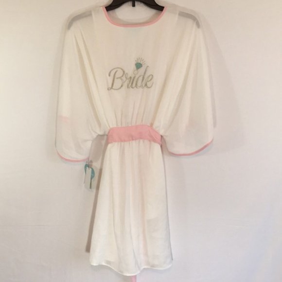 🆕️ BLUE by BETSEY JOHNSON  “BRIDE” Satin Robe - Picture 6 of 8